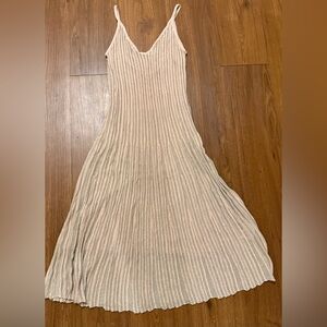 H&M Pink and Silver Striped Maxi Dress